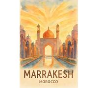 BACK TO VINTAGE Marrakesh Mosque - A4 Travel City Poster Wall Art Home Decor Art Print with Iconic Landmarks and Global Views for Culture Inspired