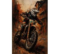 BACK TO VINTAGE Motocross - A5 A4 A3 Poster Wall Art Featuring Various Active Leisure Activities for Home Office or Recreational Space Decoration (A4 (297x210mm), High-resolution paper)