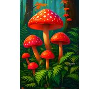 BACK TO VINTAGE Mushrooms in the Forest - A5 A4 A3 Wildlife Poster Wall Art Featuring Wild Nature Illustration for Interior or Nature Themed Decor (A4 (297x210mm), High-resolution paper)