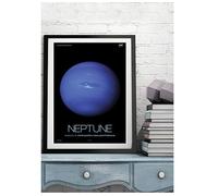 BACK TO VINTAGE Neptune - Space Art Poster A4 Format Featuring Starry Sky and Planetary Motifs in Bold Design for Creative Wall Spaces or Space Exploration Enthusiasts
