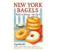 BACK TO VINTAGE NEW YORK BAGELS - A5 A4 A3 Food and Drink Poster Wall Art Home Decor Featuring Delicious Desserts Coffee and Classic Culinary Inspiration for Kitchen Style