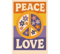 BACK TO VINTAGE PEACE LOVE - A5 A4 A3 Wall Art Motivational Poster for Daily Inspiration (A3 (420x297mm), High-resolution paper)