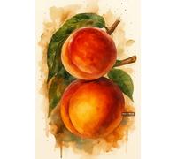 BACK TO VINTAGE Peaches - A5 A4 A3 Fruit and Vegetable Poster Wall Art Featuring Colorful Produce Illustration for Kitchen or Dining Decor (A5 (210x148mm), High-resolution paper)