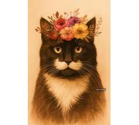 BACK TO VINTAGE Portrait of a Cat with Flowers - A5 A4 A3 Cat Poster Wall Art Featuring Illustration of Cats for Home or Office Interior Decoration (A3 (420x297mm), High-resolution paper)