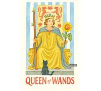 BACK TO VINTAGE QUEEN of WANDS - A5 A4 A3 Tarot Card and Zodiac Sign Poster Wall Art Home Decor Featuring Mystical Astrology and Esoteric Symbols for Spiritual Spaces