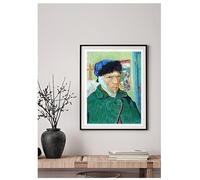 BACK TO VINTAGE Self Portrait with Bandaged Ear - Van Gogh, A4 Wall Art,Painter, High Resolution, Home Decor for Living Room, Office, Art, No Frame Include