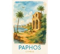 BACK TO VINTAGE Serene Paphos Cyprus Ruins - A4 Travel City Poster Wall Art Home Decor Art Print Featuring Iconic Landmarks and Global Destinations for Interiors Inspired by Culture and Exploration