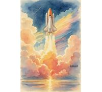 BACK TO VINTAGE Shuttle Takeoff - A5 A4 A3 Space Poster Wall Art with Planets Stars and Galaxies for Home Office or Educational Interior Decoration (A5 (210x148mm), High-resolution paper)