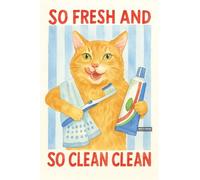 BACK TO VINTAGE SO FRESH AND SO CLEAN CLEAN - A5 A4 A3 Cute Cats and Funny Animals Poster Wall Art Home Decor Art Print Featuring Playful Pets and Adorable Creatures for Living Room