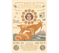 BACK TO VINTAGE SPIRIT OF CAPRICORN - A5 A4 A3 Tarot Card and Zodiac Sign Poster Wall Art Home Decor Featuring Mystical Astrology and Esoteric Symbols for Spiritual Spaces