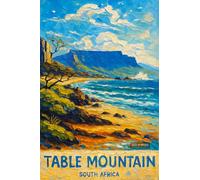 BACK TO VINTAGE Table Mountain Landscape - A4 Travel City Poster Wall Art Home Decor Art Print with Iconic Landmarks and Global Views for Culture Inspired
