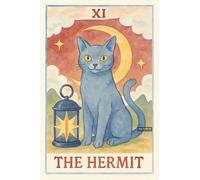 BACK TO VINTAGE THE HERMIT - A5 A4 A3 Tarot Card and Zodiac Sign Poster Wall Art Home Decor Featuring Mystical Astrology and Esoteric Symbols for Spiritual Spaces