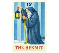 BACK TO VINTAGE THE HERMIT - A5 A4 A3 Tarot Card and Zodiac Sign Poster Wall Art Home Decor Featuring Mystical Astrology and Esoteric Symbols for Spiritual Spaces