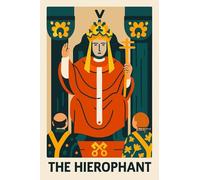 BACK TO VINTAGE THE HIEROPHANT - A5 A4 A3 Tarot Card and Zodiac Sign Poster Wall Art Home Decor Featuring Mystical Astrology and Esoteric Symbols for Spiritual Spaces