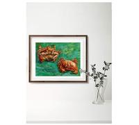 BACK TO VINTAGE Two Crabs, 1889 - Van Gogh, A4 Wall Art,Painter, High Resolution, Home Decor for Living Room, Office, Art, No Frame Include