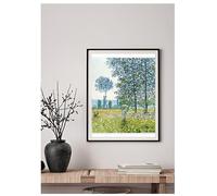 BACK TO VINTAGE Under the Poplar Trees - Cloude Monet, A4 Wall Art,Painter, High Resolution, Home Decor for Living Room, Office, Art, Famous Artists, No Frame Include