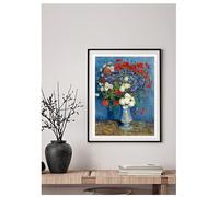 BACK TO VINTAGE Vase with Cornflowers and Poppies - Van Gogh, A4 Wall Art,Painter, High Resolution, Home Decor for Living Room, Office, Art, No Frame Include