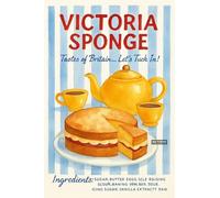 BACK TO VINTAGE VICTORIA SPONGE - A5 A4 A3 Food and Drink Poster Wall Art Home Decor Featuring Delicious Desserts Coffee and Classic Culinary Inspiration for Kitchen Style