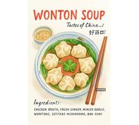 BACK TO VINTAGE WONTON SOUP - A5 A4 A3 Food and Drink Poster Wall Art Home Decor Featuring Delicious Desserts Coffee and Classic Culinary Inspiration for Kitchen Style