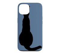 Back View Of An Insubordinate Cat Black Silhouette Case for iPhone 13