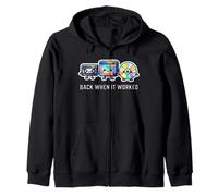 Back When It Worked Funny VHS Beta LaserDisc 80s Nostalgia Zip Hoodie
