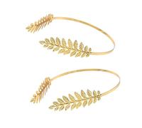 Back-Worn Leaf Metal Headband, Adjustable Gold Leaf Goddess Crown Headpiece of Wear, for Proms, Cosplay (Gold*2)