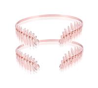 Back-Worn Leaf Metal Headband, Fashion Gold Leaf Back-Worn Goddess Headpieces, Elegant Bridal Tiara for Back of Head, Leaves Tiaras for Women Proms Party Festival (2 Pcs Rose Gold)