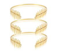Back-Worn Leaf Metal Headband, Fashion Gold Leaf Back-Worn Goddess Headpieces, Elegant Bridal Tiara for Back of Head, Leaves Tiaras for Women Proms Party Festival (3 Pcs Gold)