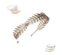 Back-Worn Leaf Metal Headband for Women,Bridal Wedding Hair Accessories,Perfect for Proms, Festivals, Bridal Showers (NO.5, One Size)