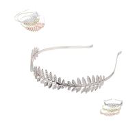 Back-Worn Leaf Metal Headband for Women,Bridal Wedding Hair Accessories,Perfect for Proms, Festivals, Bridal Showers (NO.22, One Size)
