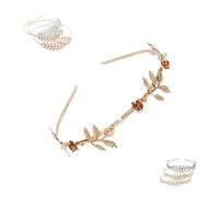 Back-Worn Leaf Metal Headband for Women,Bridal Wedding Hair Accessories,Perfect for Proms, Festivals, Bridal Showers (NO.21, One Size)
