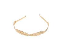 Back-Worn Leaf Metal Headband for Women - Delicate Gold Leaf Bridal Tiara, Goddess Wedding Hair Accessory for Back of Head, Bridal Showers, Prom, Cosplay (A07, One Size)