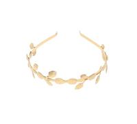 Back-Worn Leaf Metal Headband for Women - Delicate Gold Leaf Bridal Tiara, Goddess Wedding Hair Accessory for Back of Head, Bridal Showers, Prom, Cosplay (A04, One Size)
