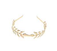 Back-Worn Leaf Metal Headband for Women - Delicate Gold Leaf Bridal Tiara, Goddess Wedding Hair Accessory for Back of Head, Bridal Showers, Prom, Cosplay (A05, One Size)