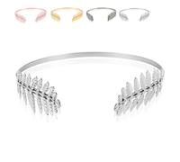 Back-Worn Leaf Metal Headband - Goddess Bridal Headpiece, Fashion Leaf Back, Adjustable Wedding Hair Accessory for Women, Boho Chic Headband for Special Occasions(Silver)