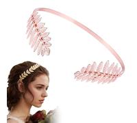 Back-Worn Leaf Metal Headband, Goddess Crown Hair Wrap Back Of Head, Fashion Retro Baroque Metal Back Worn Headband for Womens Wedding Proms Parties Festivals (Rose Gold)