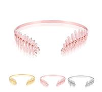 Back-Worn Leaf Metal Headband, Gold Leaf Bridal Wedding Goddess Headpiece, Back of Head Metal Crown Headpiece Hair Accessories for Weddings, Proms, Festivals (Rose Gold, One Size)
