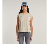 Back Zip Overdyed Top - Beige - Women XS