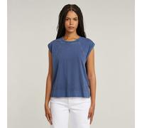 Back Zip Overdyed Top - Medium blue - Women XS
