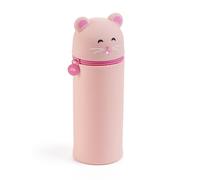 Back2Fun 2-in-1 Expandable Soft Silicone School Pencil Case with Zip, Hamster, Hamster