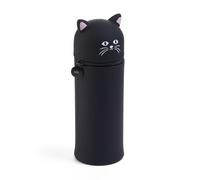 Back2Fun - Cat Silicone Pencil Case, 2-in-1 Convertible School Pencil Case with Zipper Closure
