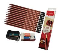 Back2School HB Pencils, Pack of 10, HB Pencils Pack, B2S Strip Natural Wooden Lead Pencil Write Draw Sketch, Pencil for Children, iZOFAX Black Ball Pen