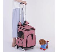 Backable and Pullable Universal Wheel Trolley Bag, Pet Backpack Carrier with Wheels, Travel Bag Trolley