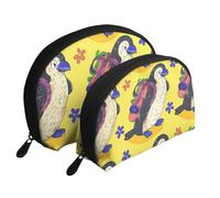 Backbag Penguin Printed Makeup Bags 2-Piece Portable Shell Travel Toiletry Bag
