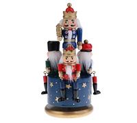 Backbayia 4 Soldiers Musical Boxes and Figurines Nutcracker Decorative Objects Birthday Christmas Party Gift