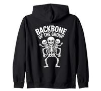 Backbone Of The Group Halloween Skeleton Trio Zip Hoodie
