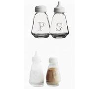 BACKCARE ® Ravenhead Essentials Glass Salt & Pepper Pots - Serving Bottle - Shaker Cap Top - Clear -1x Salt 1x Pepper Pack of 2