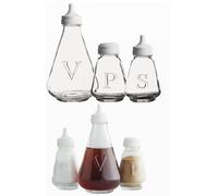 BACKCARE ® Ravenhead Essentials Glass Salt Pepper & Vinegar Pots - Serving Bottle - Shaker Cap Top - Clear - Pack of 3