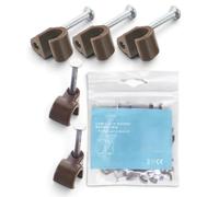 BACKCARE ® UKCABLE TIES Round Cable Clips Brown Fixing Cables Nail Clip Clamps 5-7mm Flexible Pack of 100