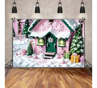Backdrop Baby Christmas Cabin Photocall Background for Photography Kids Pink Wood Home Party Photo Zone Decorations Props